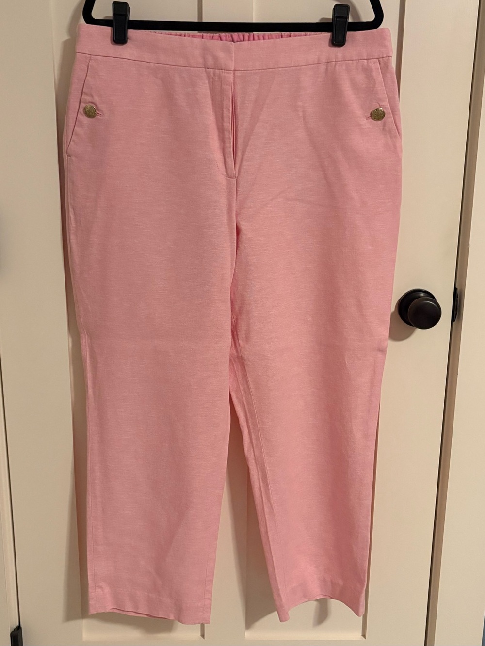 J. Crew Factory Pink Linen Ankle Pants